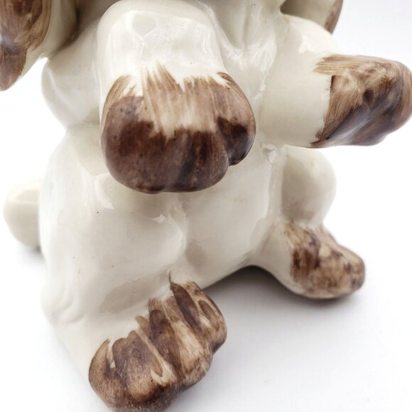 Vintage 50s Handmade Ceramic Sitting Spaniel Dog 4.5" Figurine OOAK Signed VGC - Picture 7 of 9